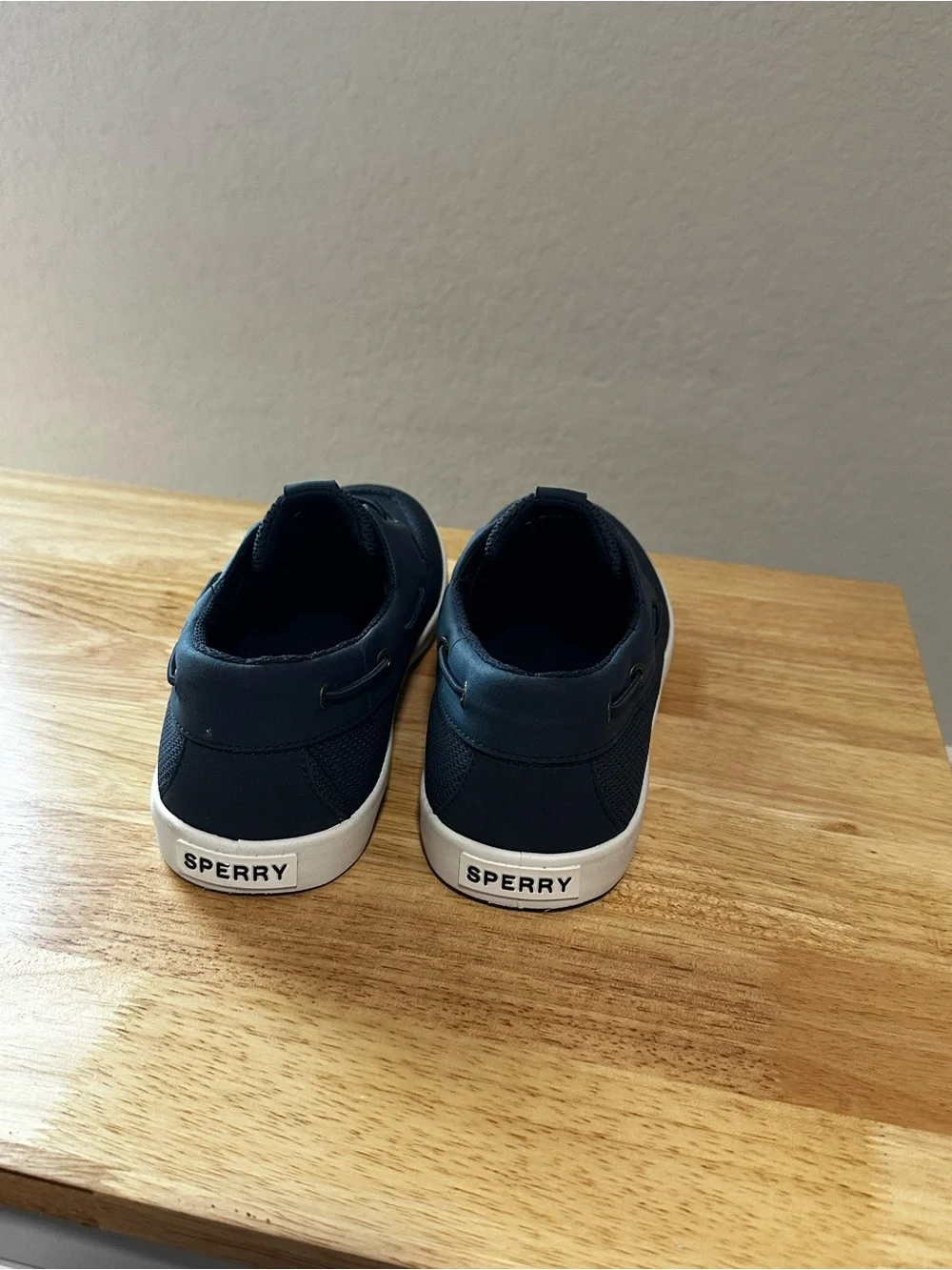 New! Sperry Navy Mesh Boat Shoes with White Sole